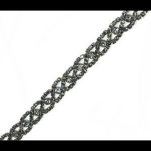 COPY - Rhinestone trim- gunmetal color thin belt